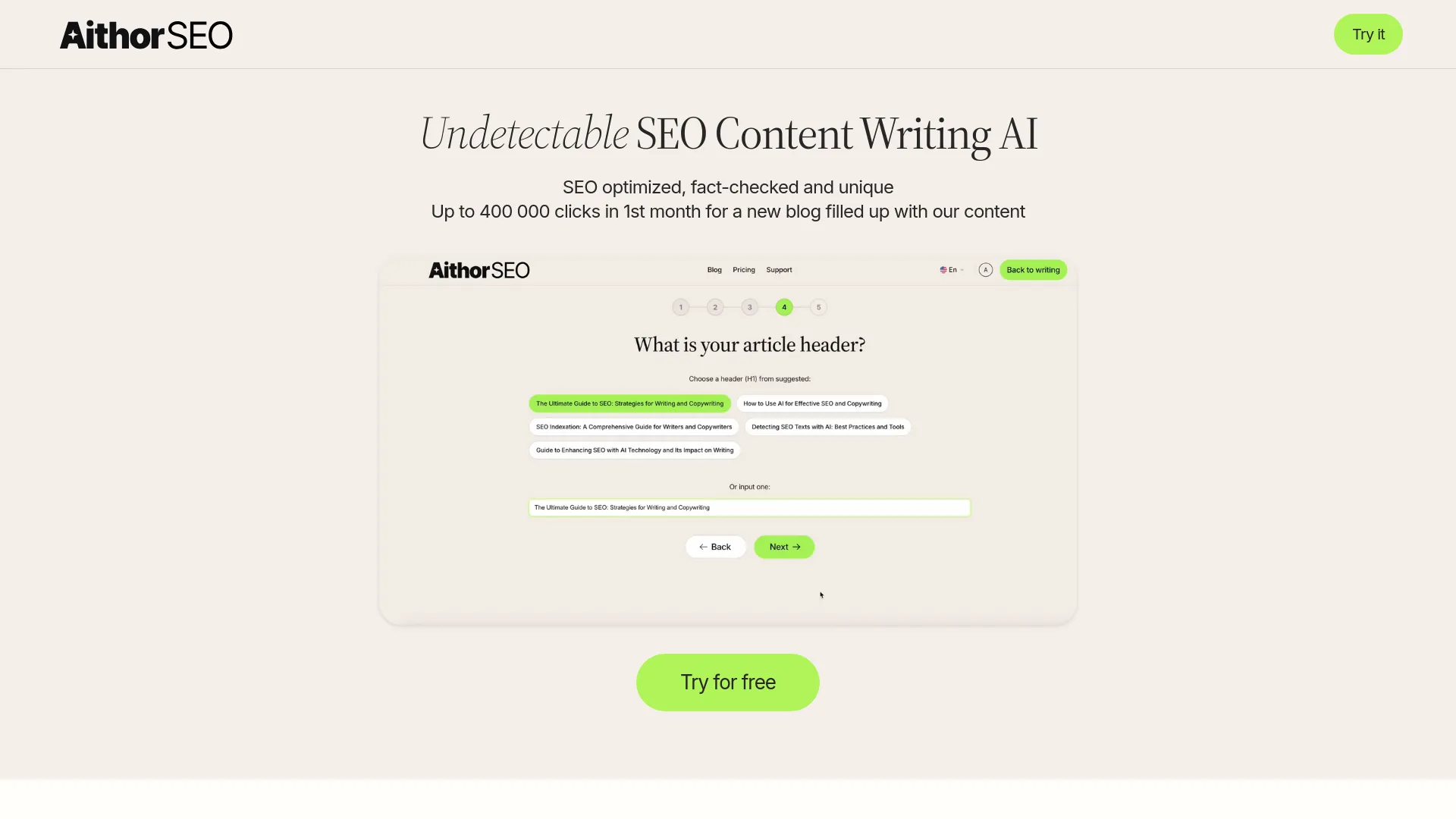 AithorSEO screenshot