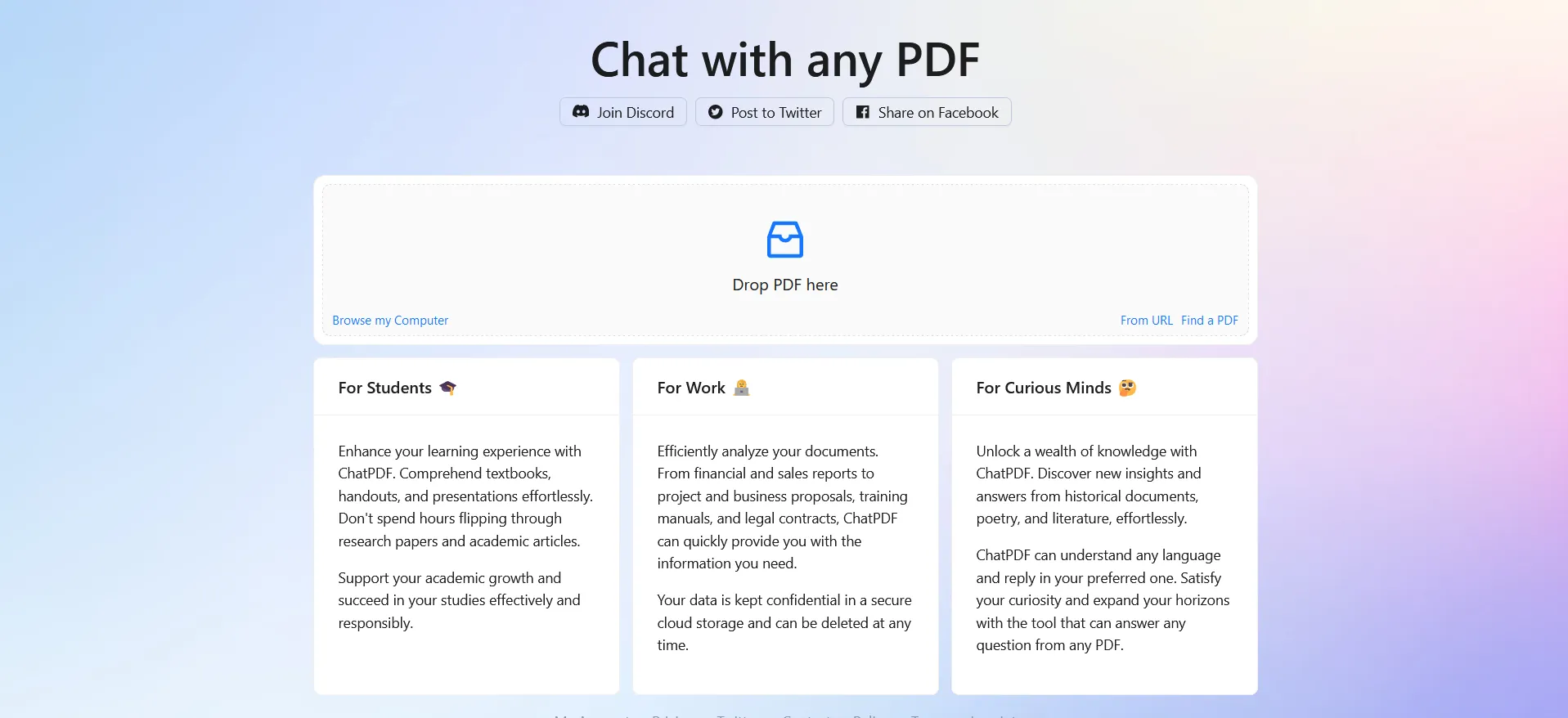 ChatPDF screenshot