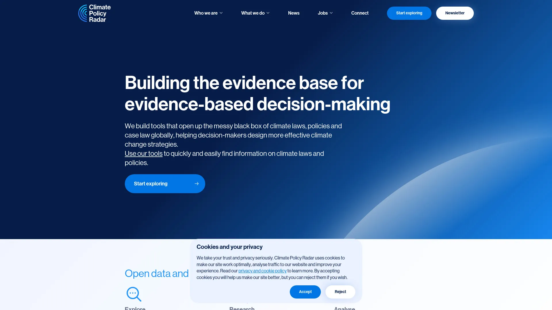 Climate Policy Radar screenshot