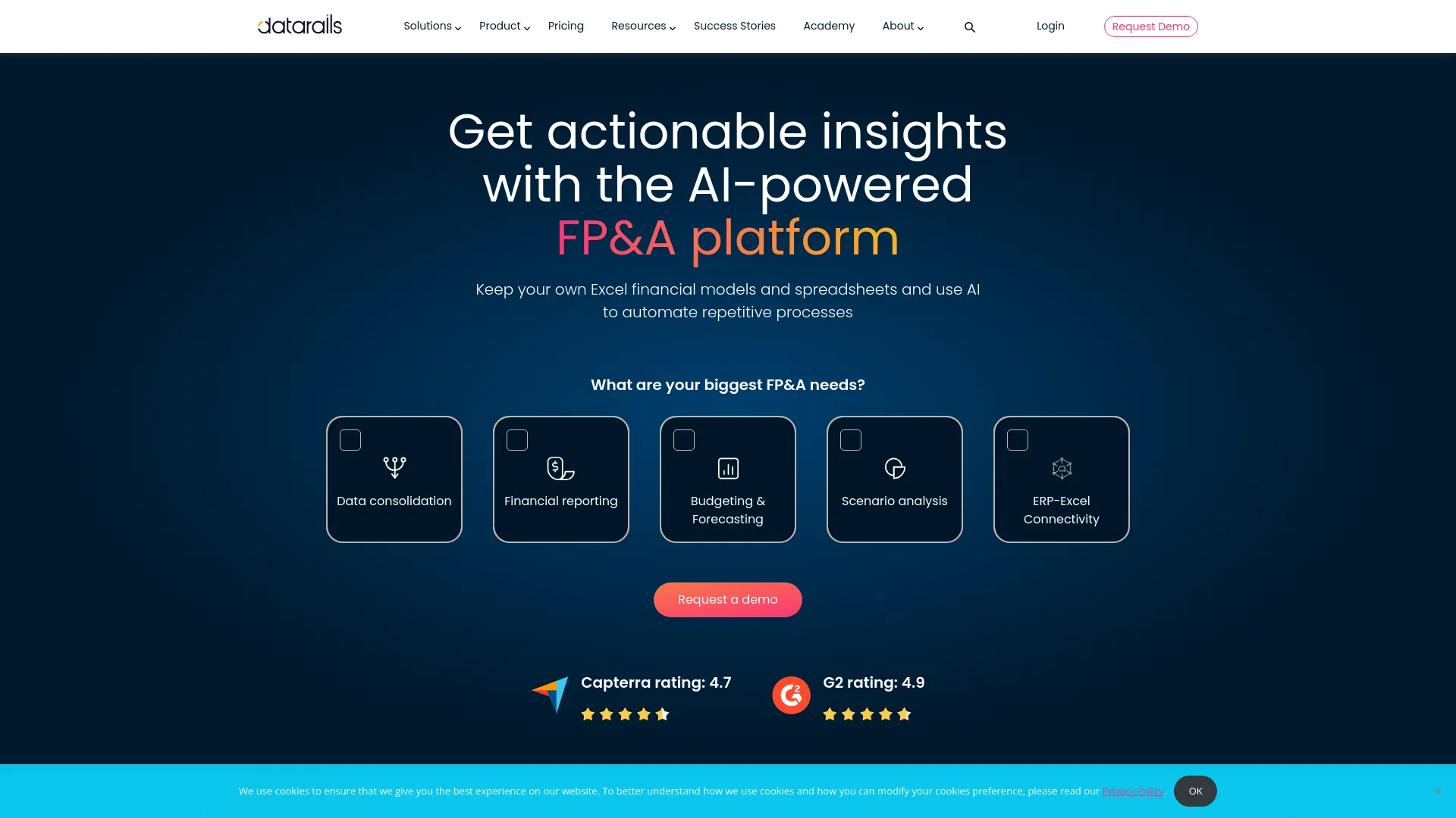 DataRails screenshot