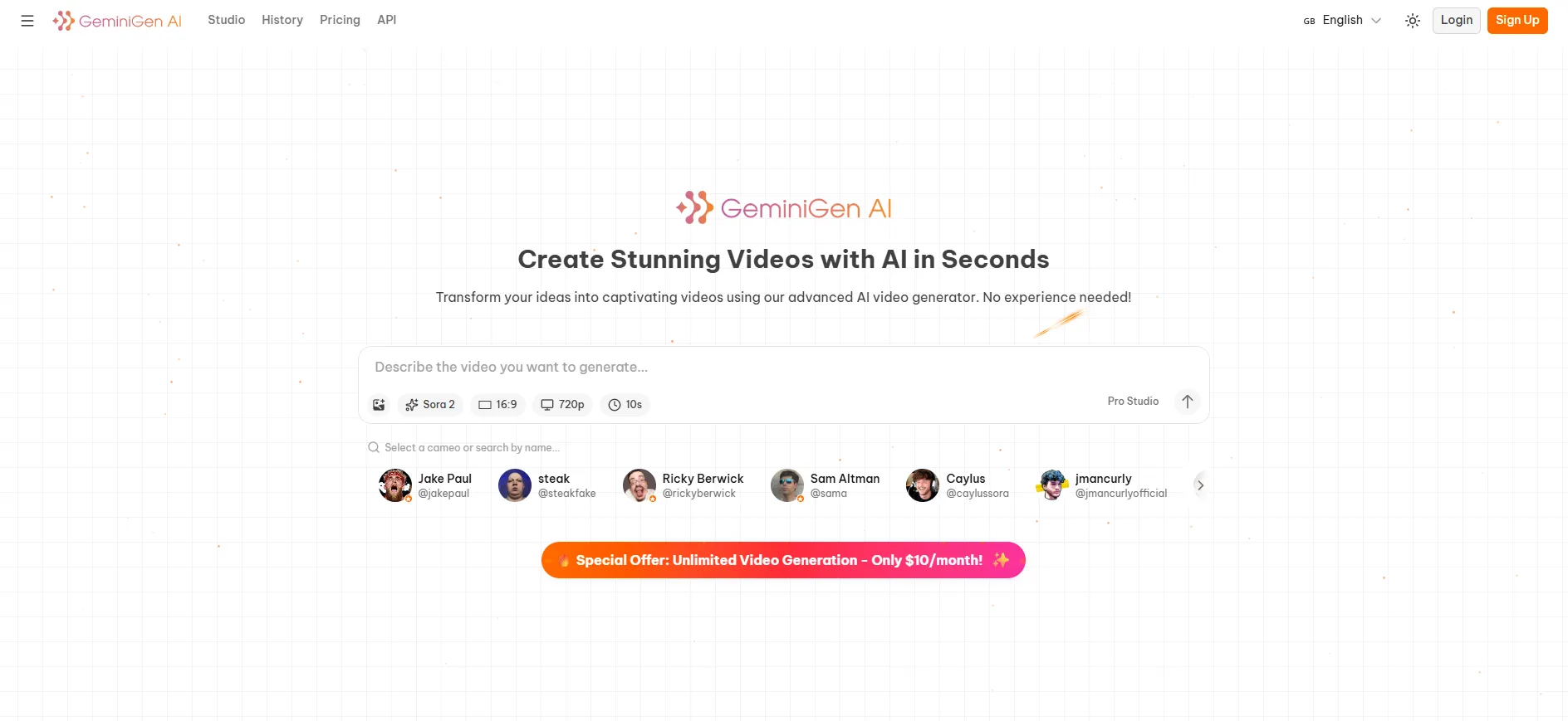 GeminiGen AI screenshot