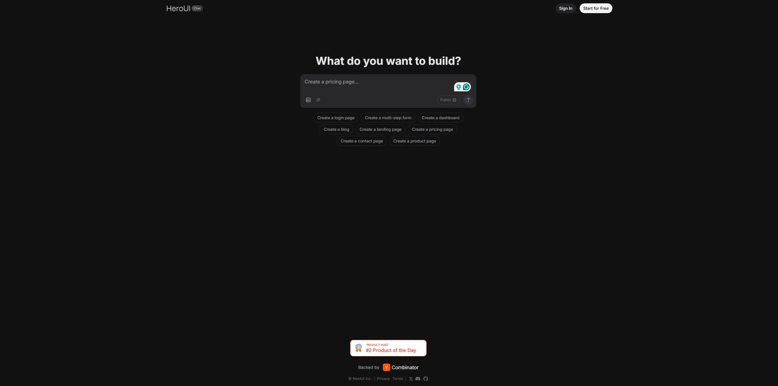 HeroUI Chat screenshot