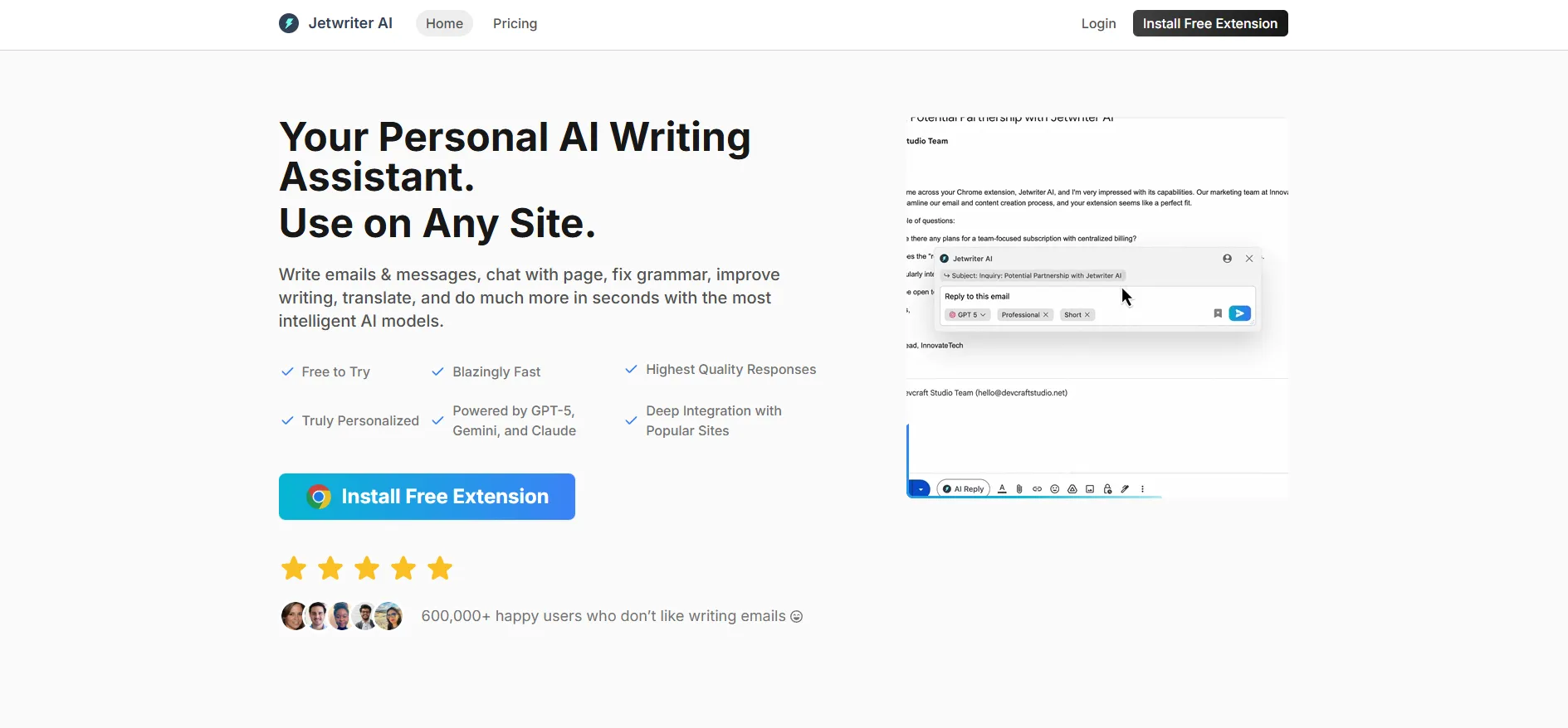 Jetwriter AI screenshot