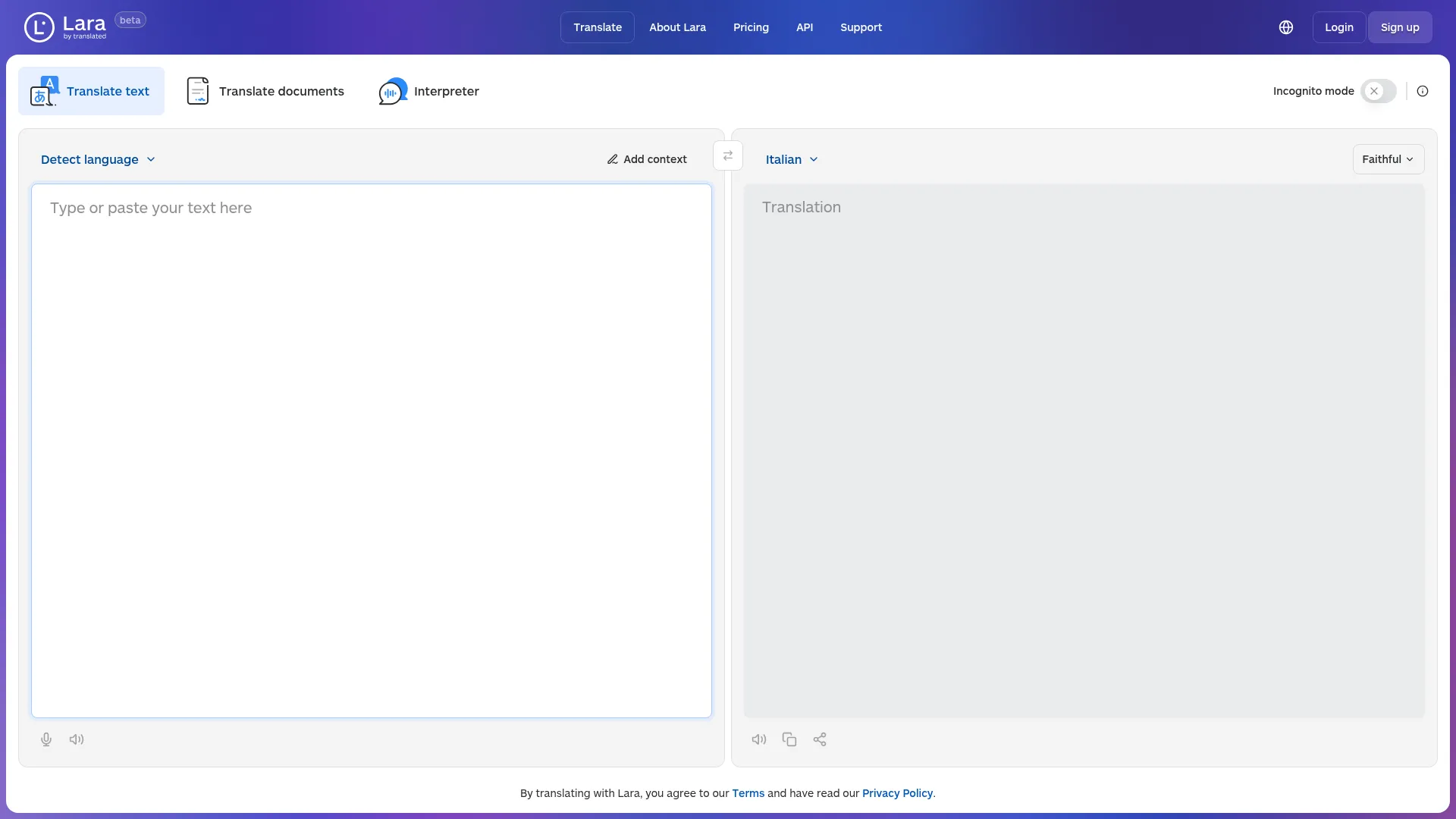 Lara Translate screenshot