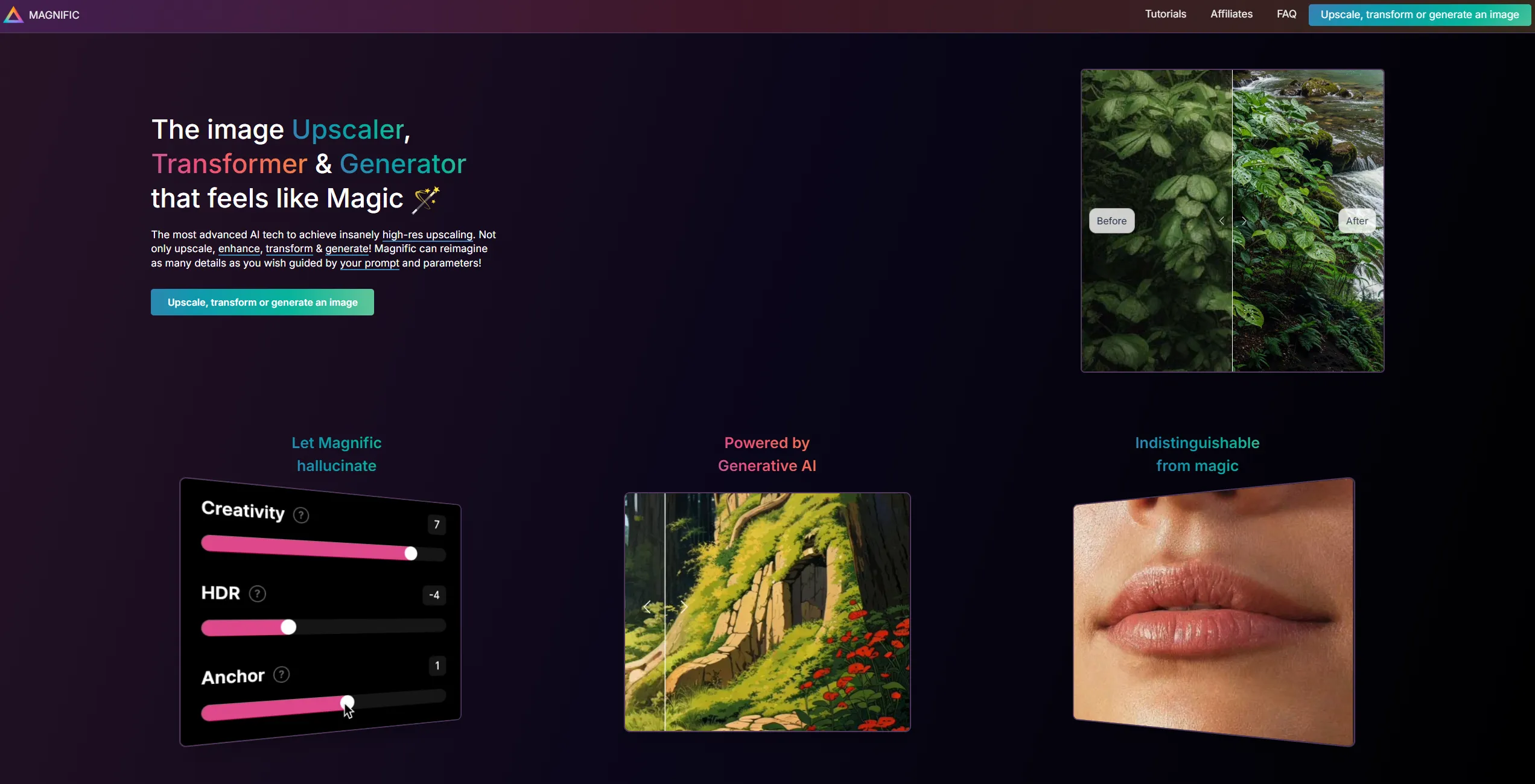 Magnific AI screenshot