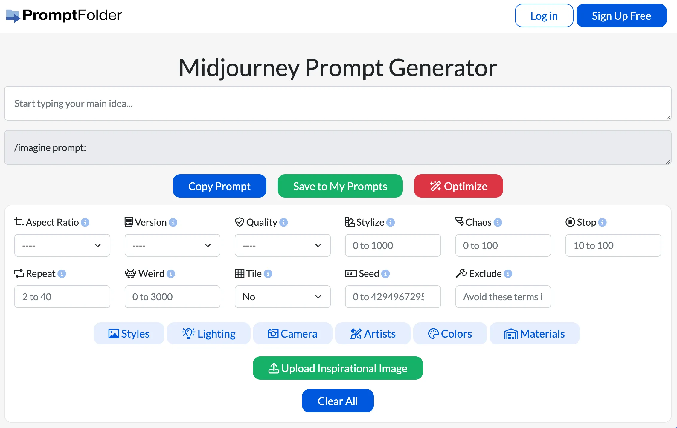 Midjourney Prompt Helper screenshot