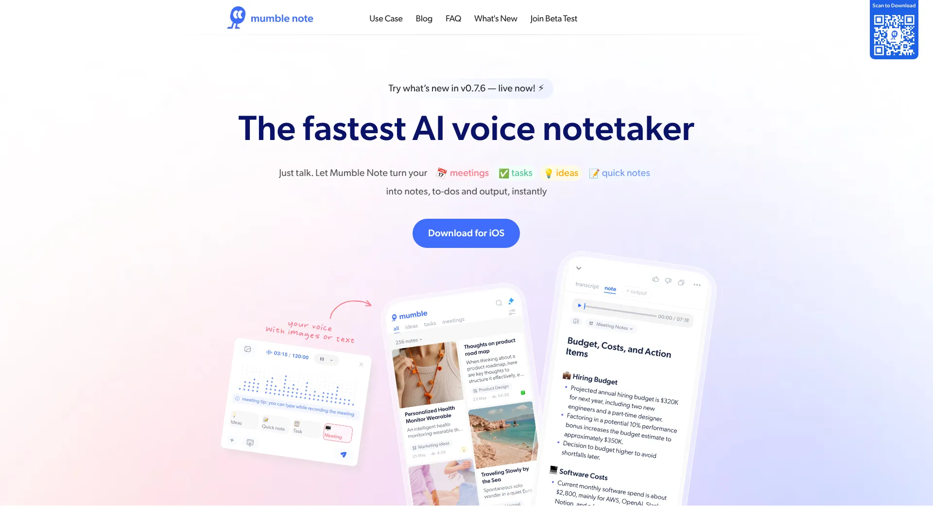 Mumble Note screenshot