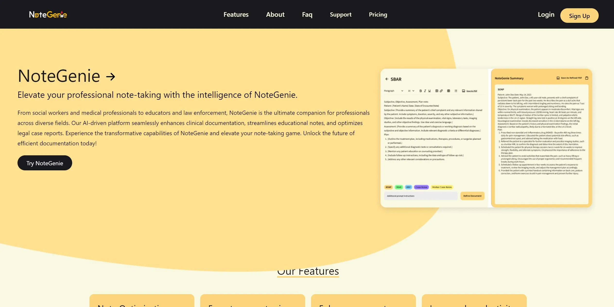NoteGenie screenshot