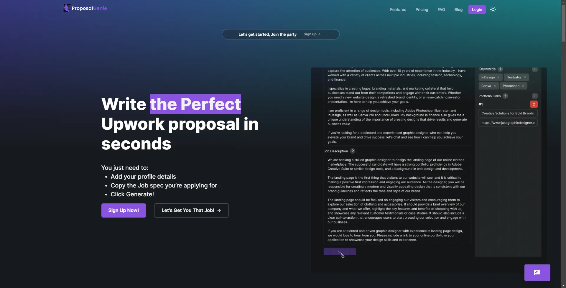 Proposal Genie screenshot