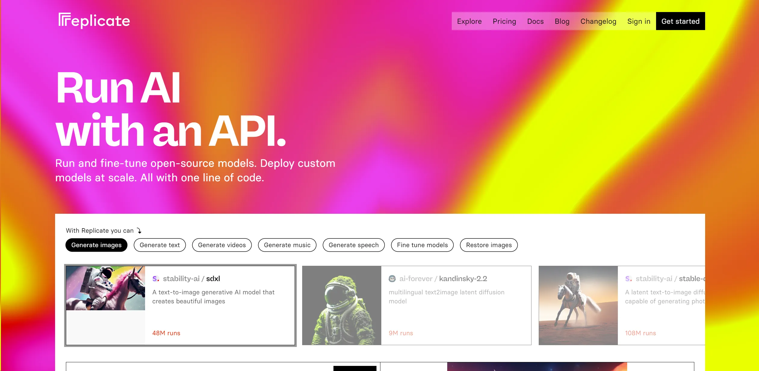 Replicate screenshot