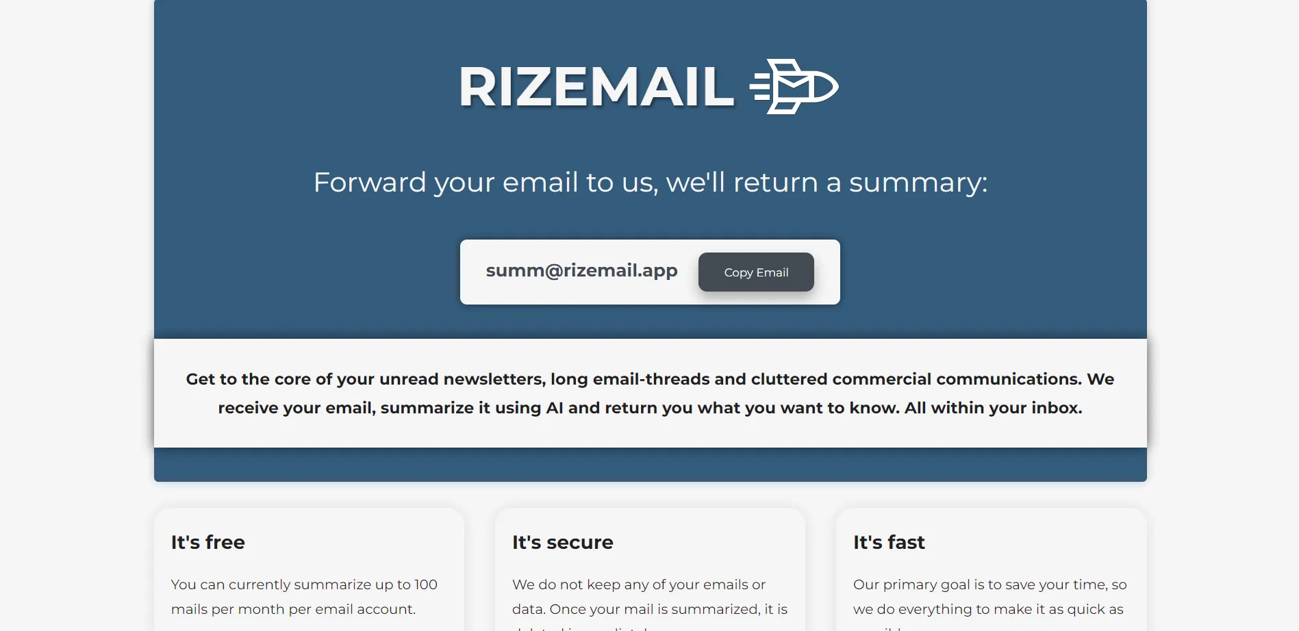 Rizemail screenshot