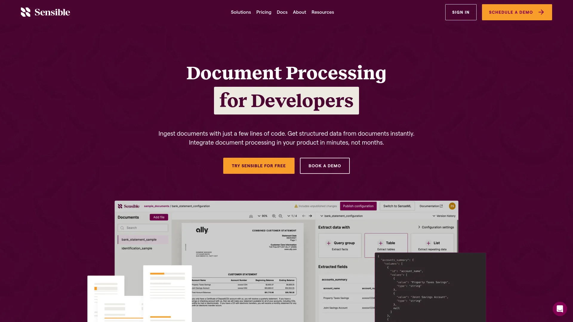 Sensible.so screenshot