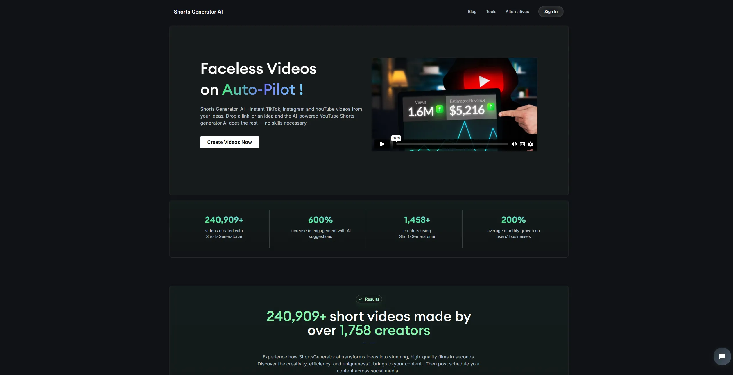 Shorts Generator screenshot