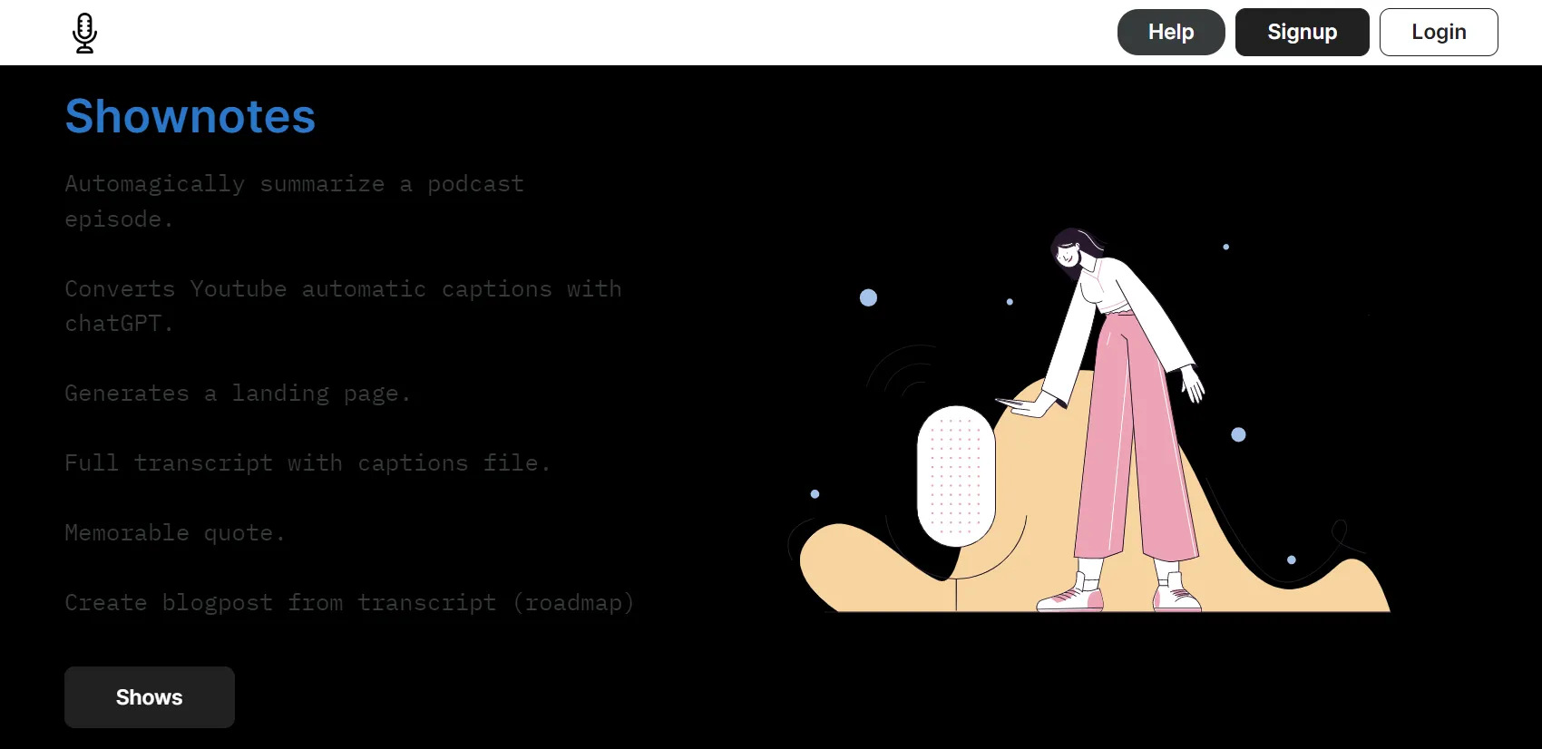 Shownotes screenshot