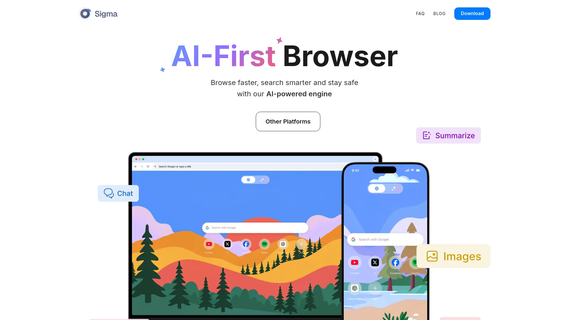 Sigma AI Browser screenshot