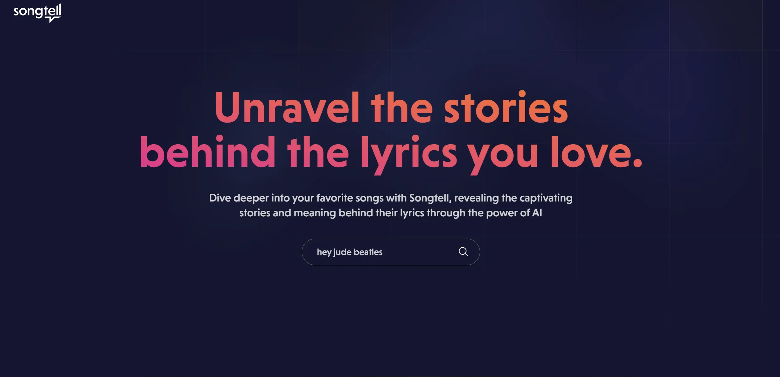 Songtell screenshot
