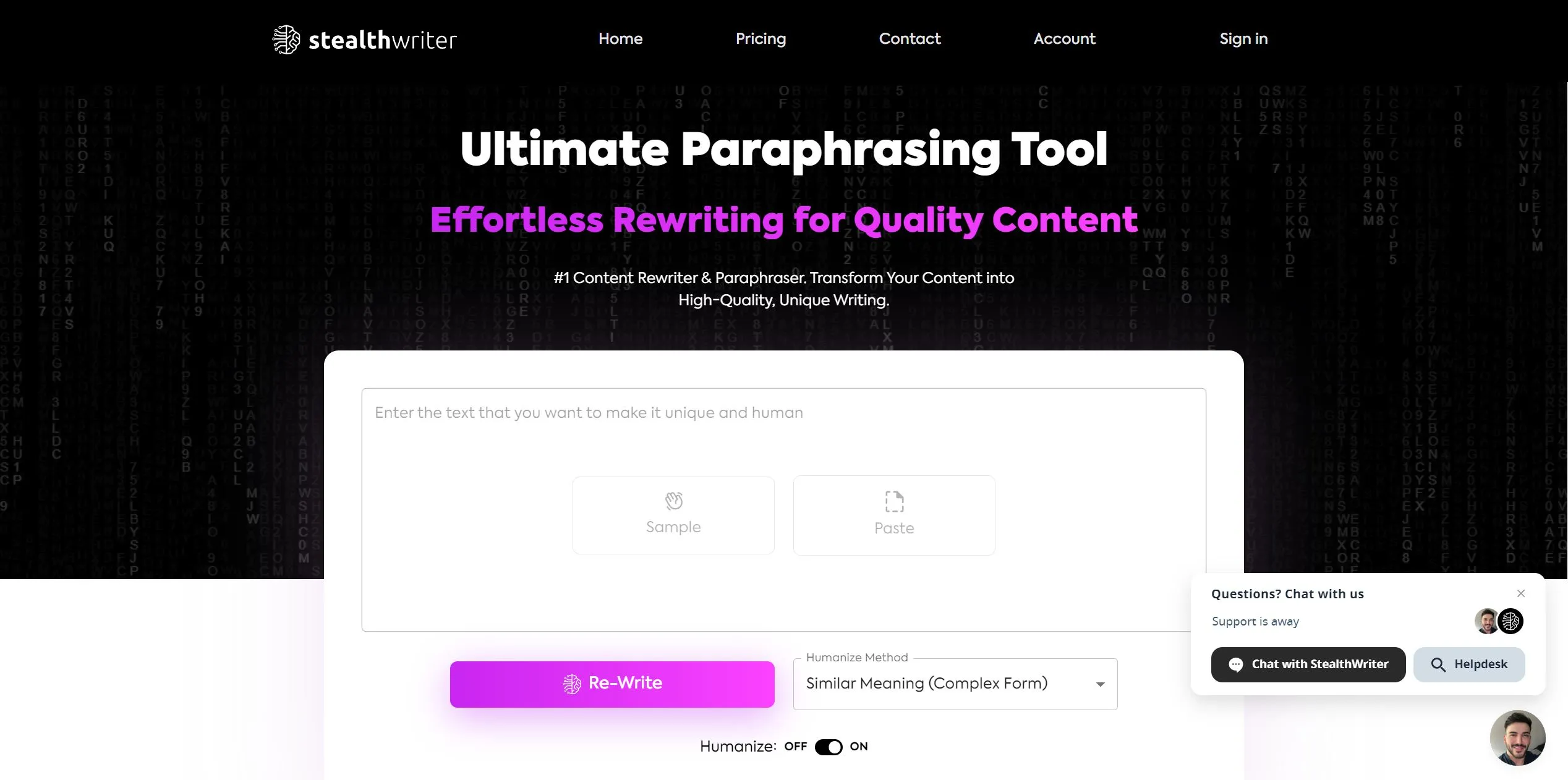 Stealthwriter screenshot