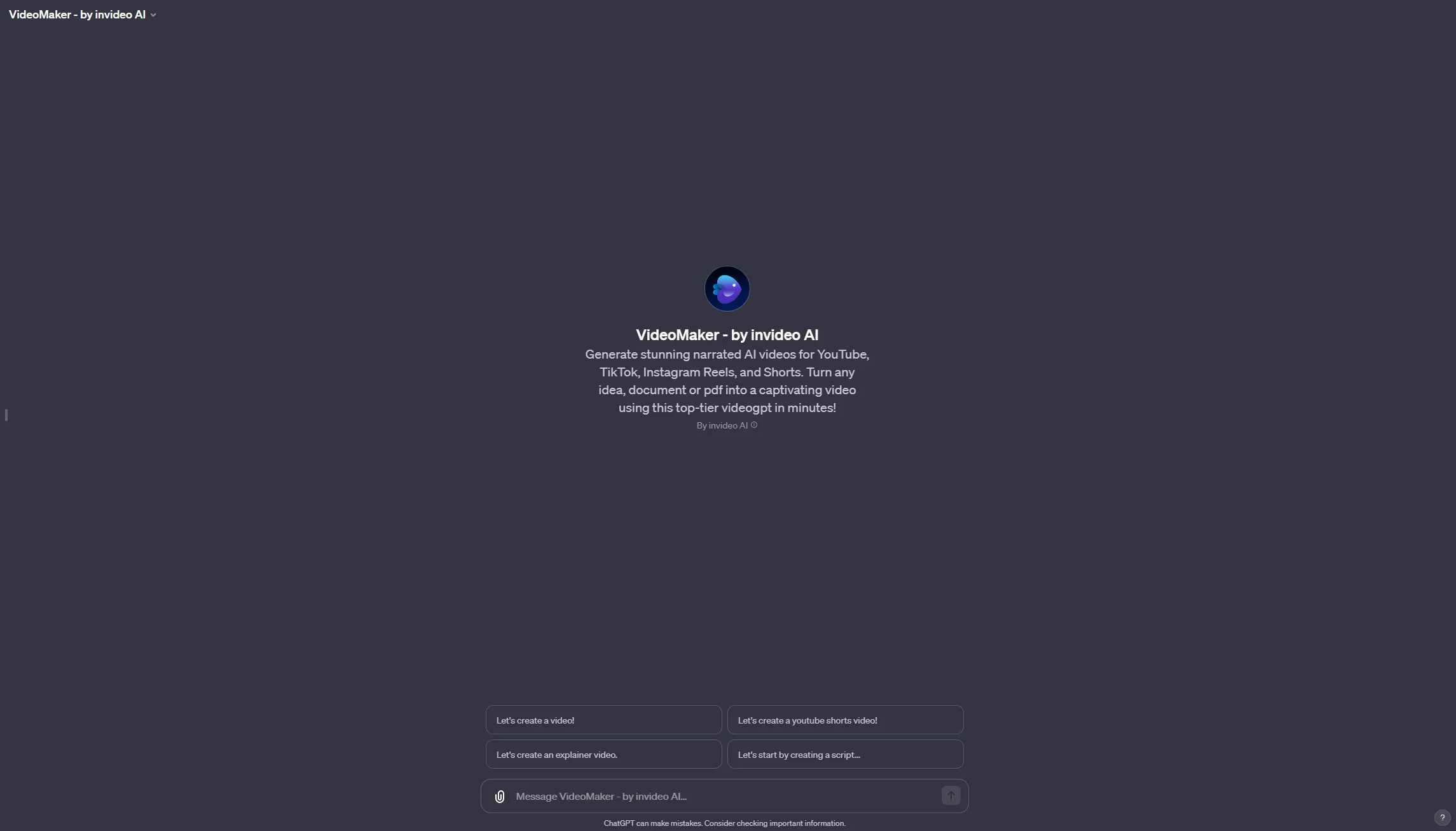 Videomaker by Invideo AI screenshot