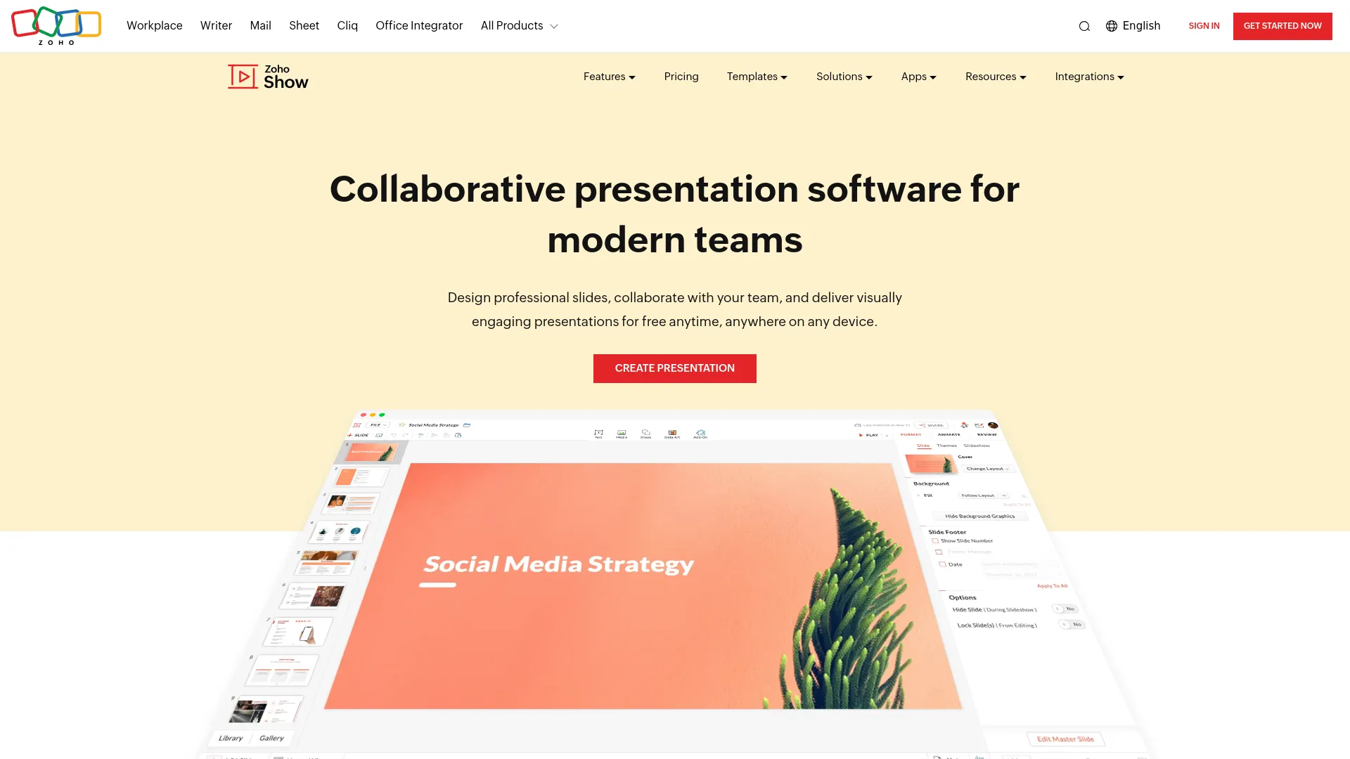 Zoho Show screenshot